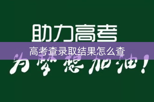 高考查录取结果怎么查