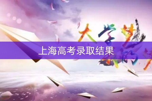 上海高考录取结果