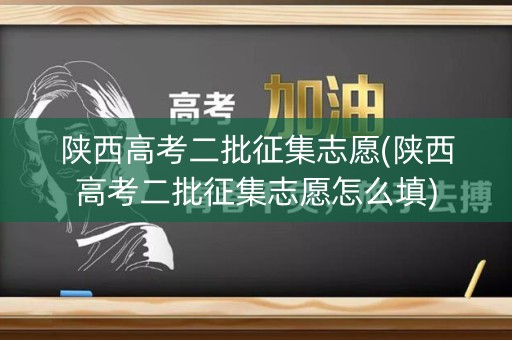陕西高考二批征集志愿(陕西高考二批征集志愿怎么填) 陕西高考二批征集志愿(陕西高考二批征集志愿怎么填)