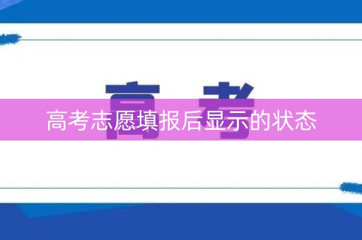 高考志愿填报后显示的状态
