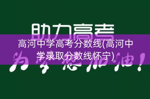 高河中学高考分数线(高河中学录取分数线怀宁)