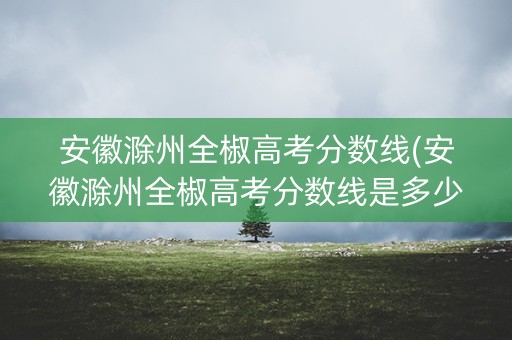 安徽滁州全椒高考分数线(安徽滁州全椒高考分数线是多少)