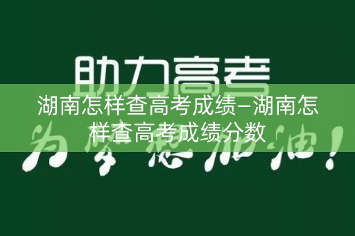 湖南怎样查高考成绩—湖南怎样查高考成绩分数