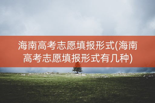 海南高考志愿填报形式(海南高考志愿填报形式有几种)